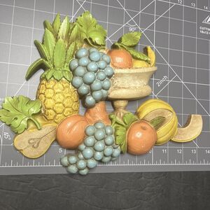 Dart Industries Wall decor Bowl of Fruits Grapes Pineapple Pear Melon Tropical